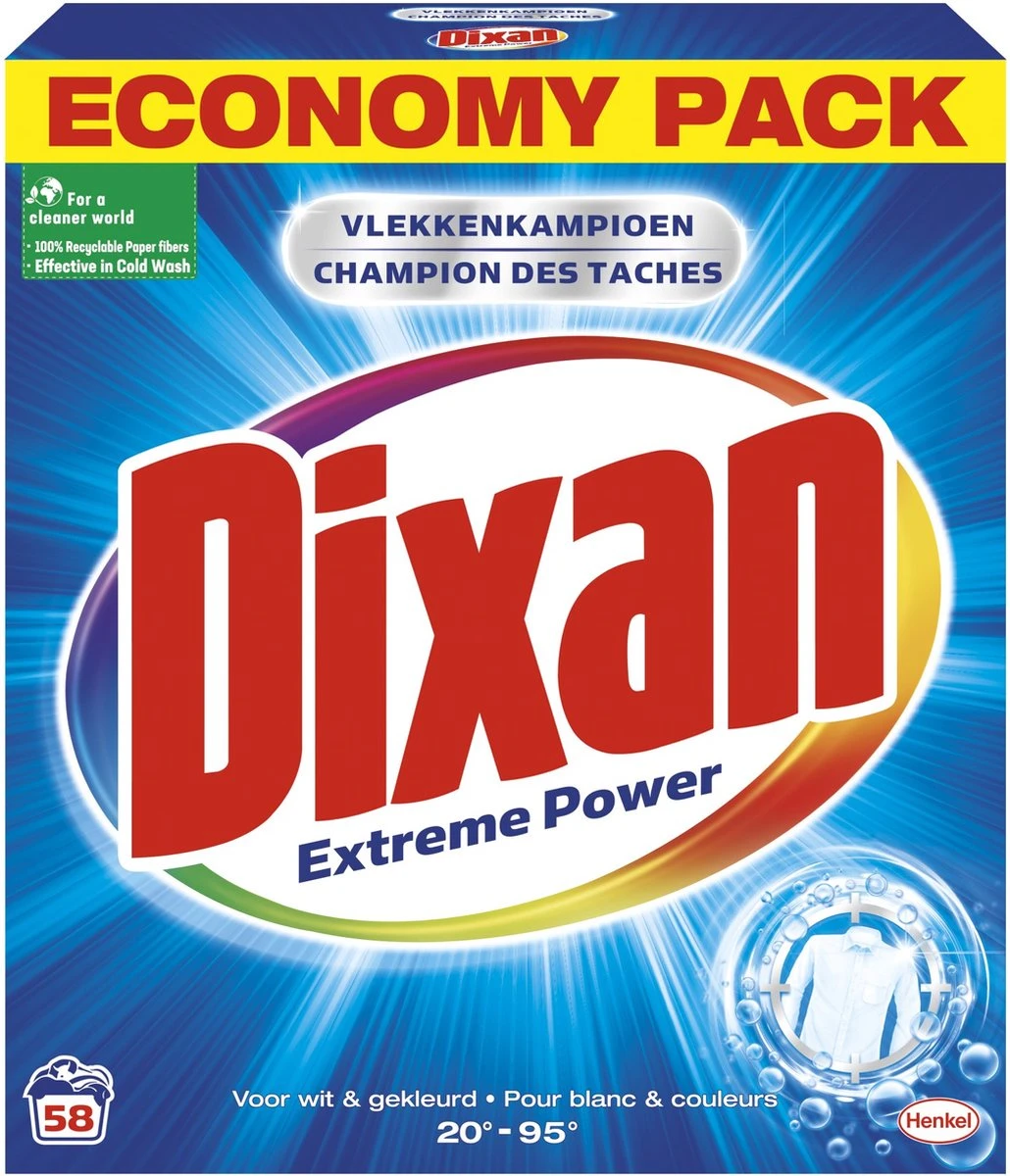 Dixan Extreme Power Waspoeder - Poeder Wasmiddel - 58 Wasbeurten - Afbeelding 2