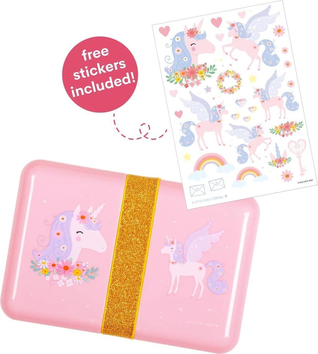 Broodtrommel / Lunch Box: Eenhoorn | A Little Lovely Company - Afbeelding 3