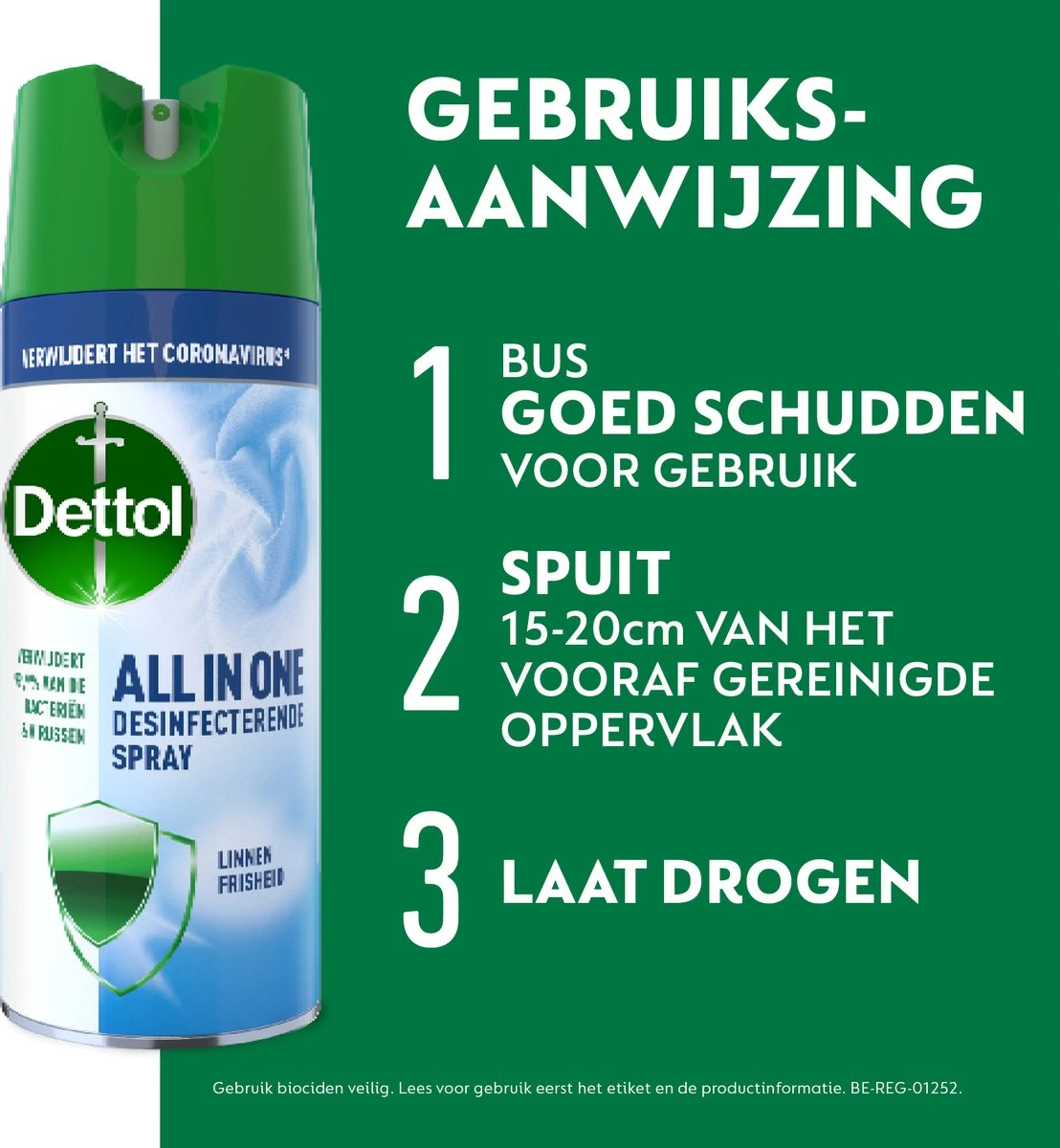 Dettol All In One Disinfectant Spray Linen - 400ml - Afbeelding 3