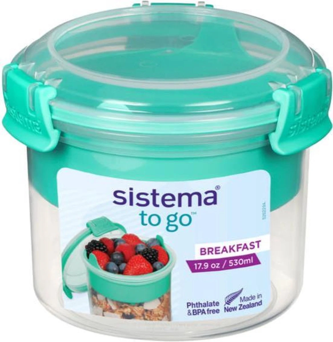 Sistema To Go Ontbijtkom Met Compartiment - 530ml - Groen