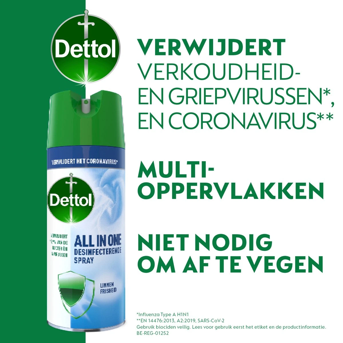 Dettol All In One Disinfectant Spray Linen - 400ml - Afbeelding 2