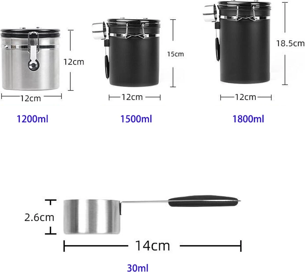 Koffiebonen Opbergbus- Koffiebonen Bewaren - Nieuw Voedsel Bewaren - Kitchen Merchandise - Vooraadbus - Bewaardozen - Kitchen Merchandise - 1.8L Vooraadpot - Voorraadpotten - Gebroken Wit Kleur - Opslagtank Voor Gedroogd Fruit- Opslag Van Koffiebonen - Afbeelding 7