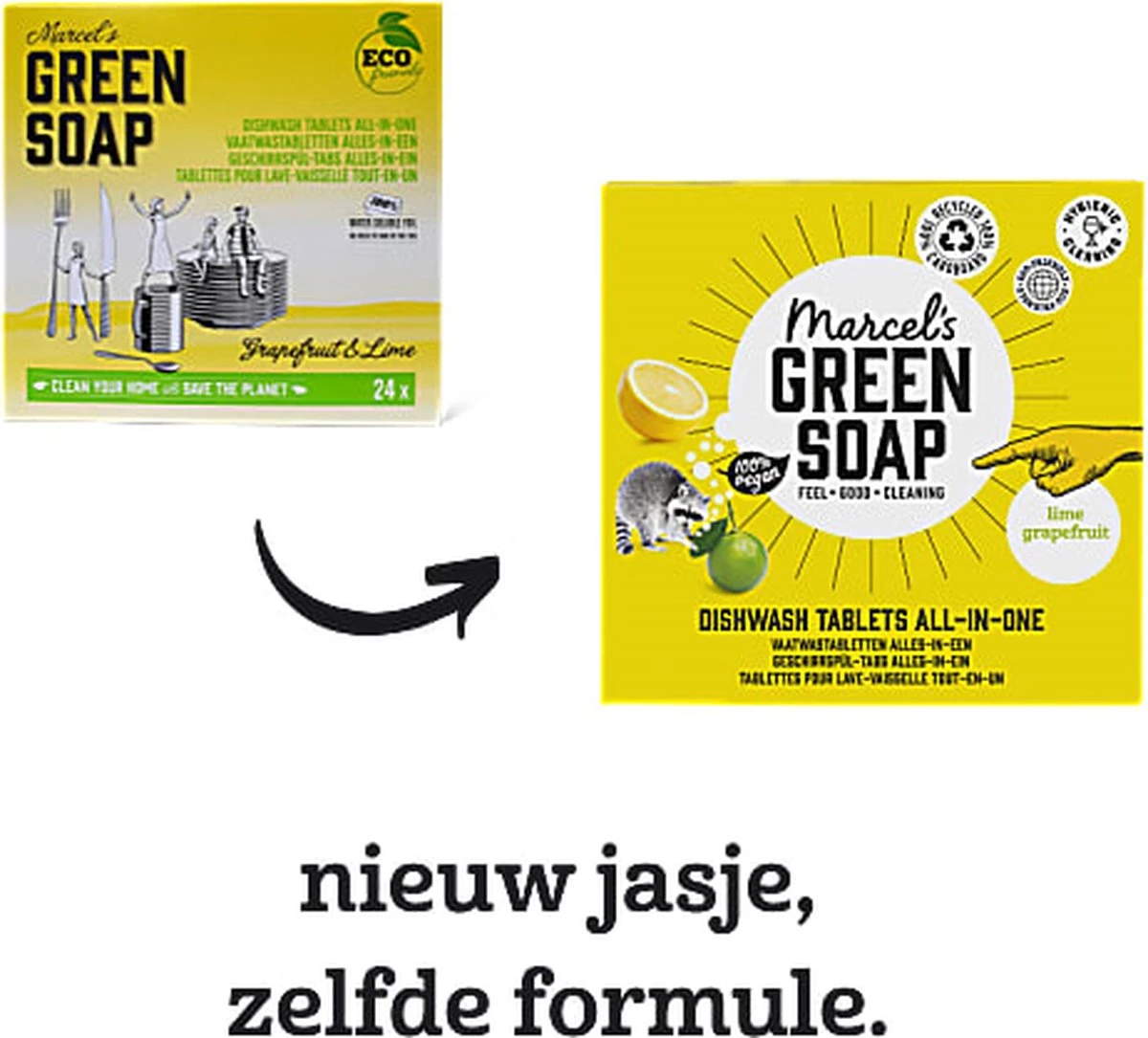 Marcel's Green Soap Vaatwastabletten Grapefruit & Limoen - 25 Stuks - Afbeelding 12