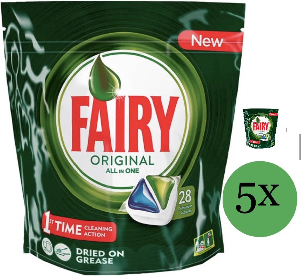 DREFT FAIRY 5X28 CAPSULES ORIGINAL ALL IN1-VAATWASSER CAPSULES- VAATWASMIDDEL- DISHWASHER CAPSULES-P&G - Afbeelding 2