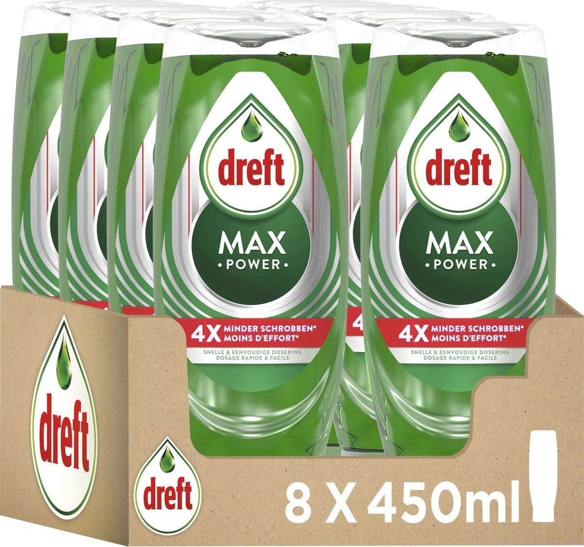 Dreft MaxPower - Vloeibaar Afwasmiddel - Voordeelverpakking 8 X 450 Ml - Afbeelding 9
