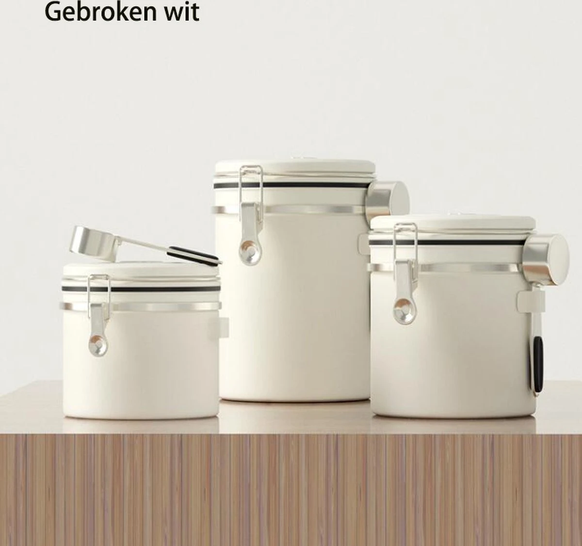 Koffiebonen Opbergbus- Koffiebonen Bewaren - Nieuw Voedsel Bewaren - Kitchen Merchandise - Vooraadbus - Bewaardozen - Kitchen Merchandise - 1.8L Vooraadpot - Voorraadpotten - Gebroken Wit Kleur - Opslagtank Voor Gedroogd Fruit- Opslag Van Koffiebonen - Afbeelding 5