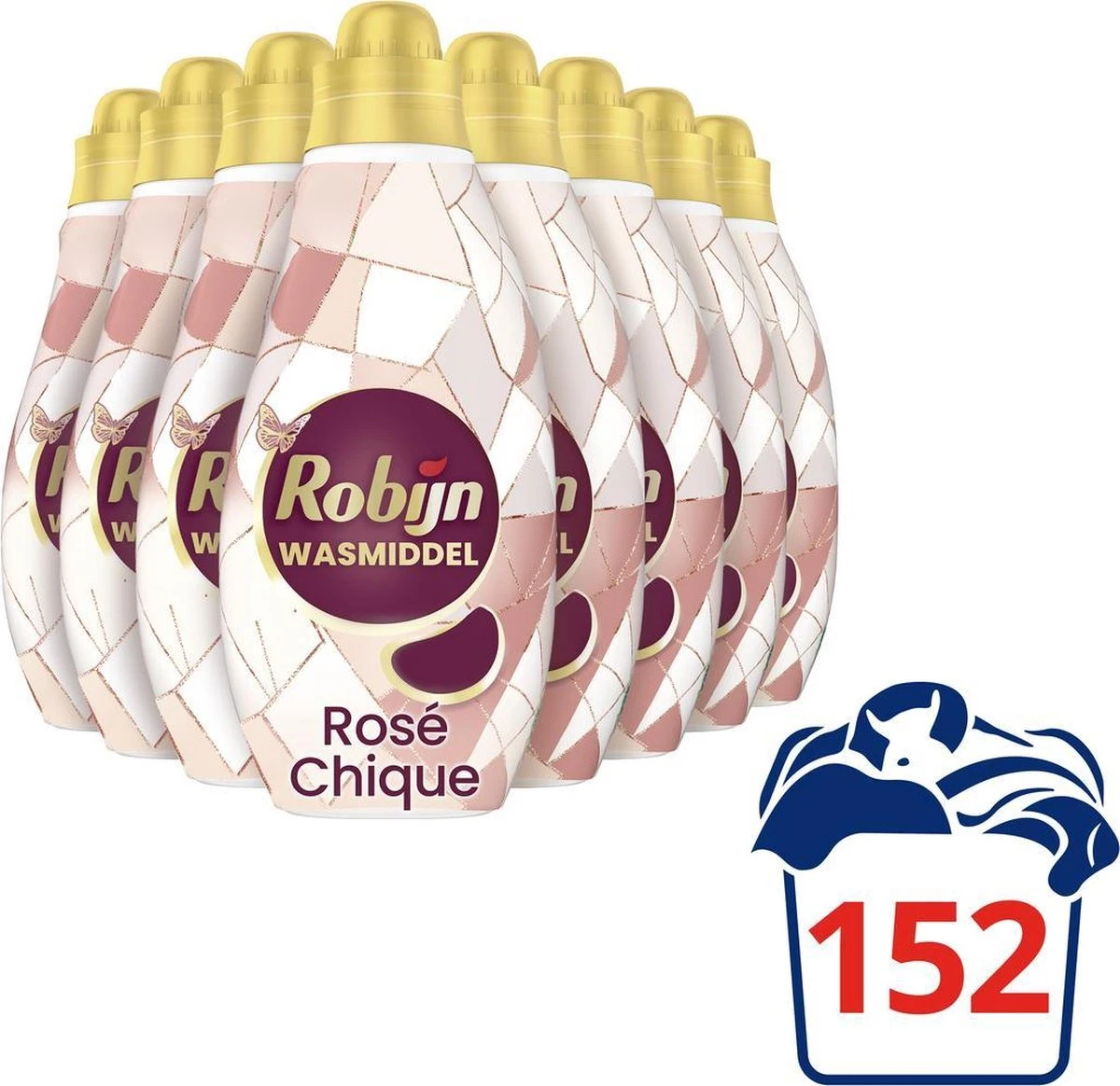 Robijn Klein & Krachtig Rosé Chique Vloeibaar Wasmiddel - 8 X 19 Wasbeurten - Voordeelverpakking - Afbeelding 4