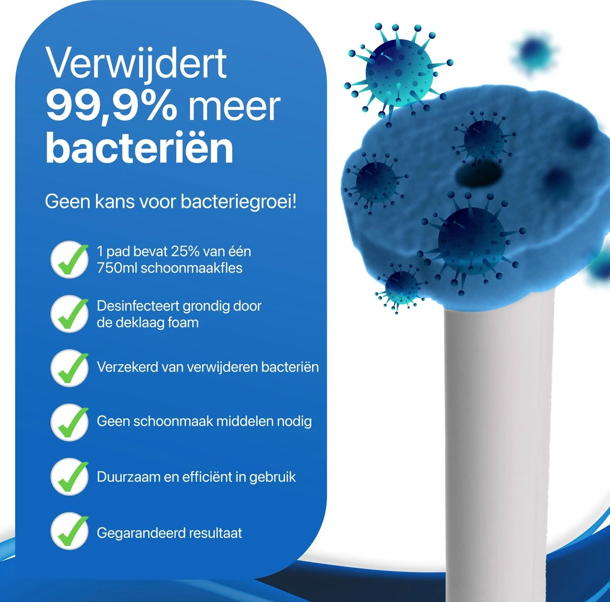 RevoBrush 28x Ocean Breeze Foaming Pads Navulling - WC Borstel Met Houder Vrijstaand - Afbeelding 3