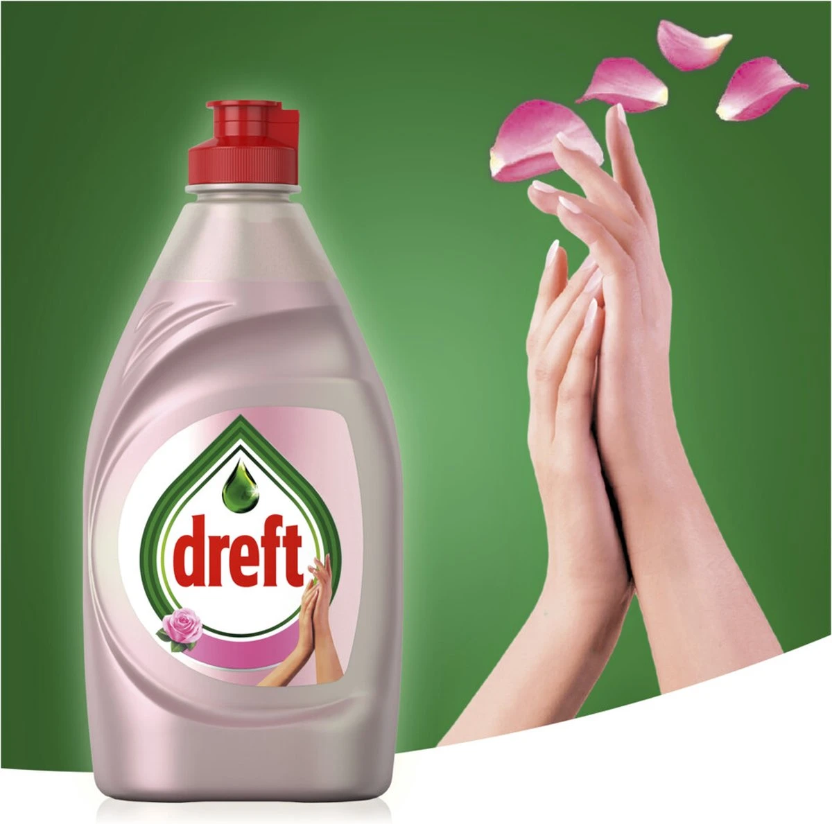 Dreft Clean & Care Rose & Satin Afwasmiddel - 8x780ml - Voordeelverpakking - Afbeelding 2