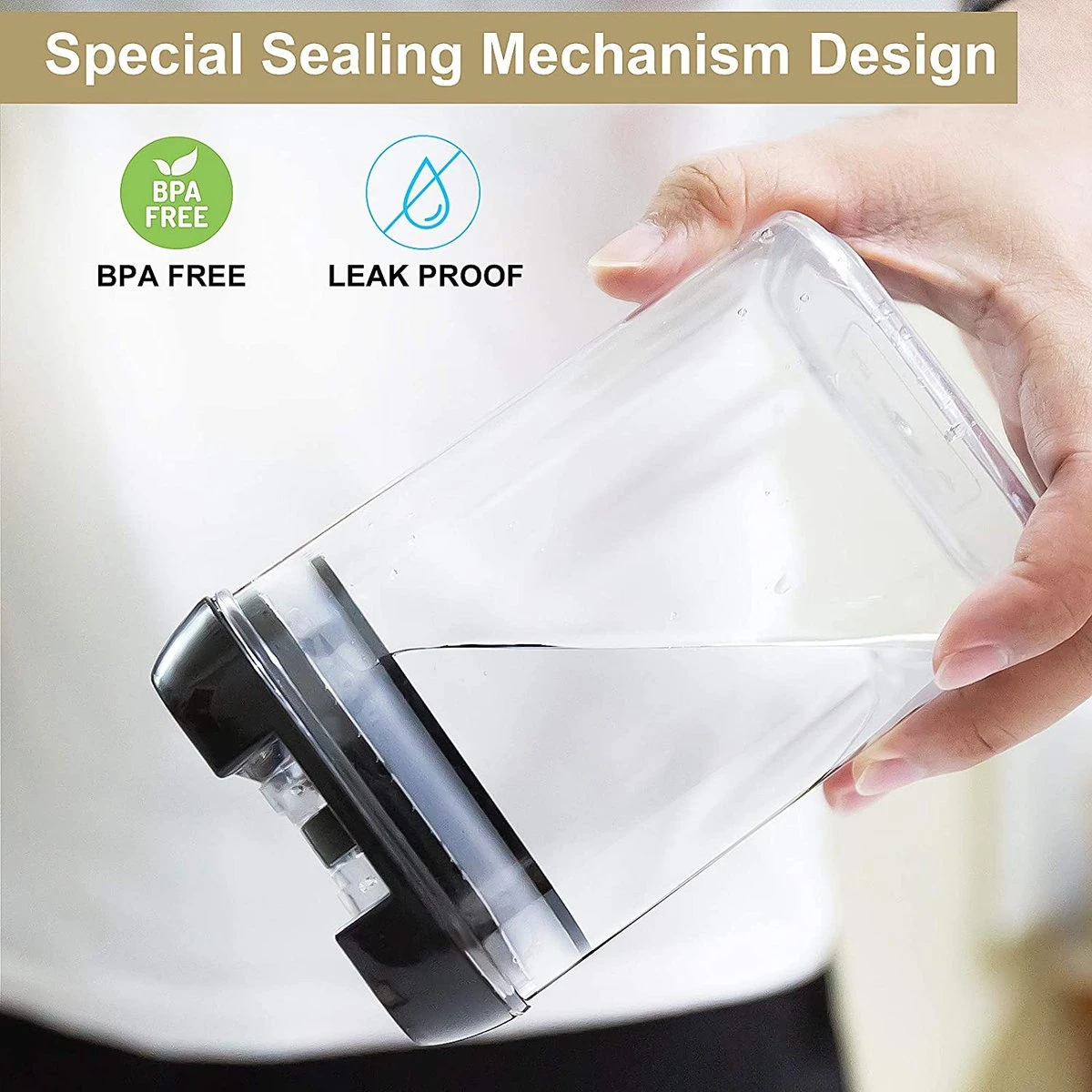 IGOODS - Voorraadpotten - Voorraaddozen- Voorraadboxen 7 Stuks - Met Zwarte Deksel - Afbeelding 3