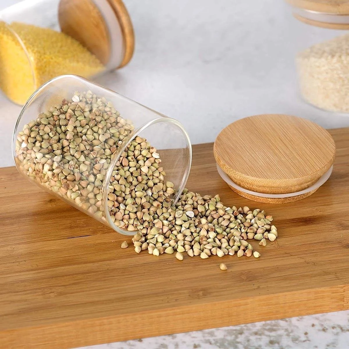 Quality Needz - Voorraadbussen - 250 ML - Glazen Potjes Met Deksel - Kruidenpotjes - 10 Delige Set - BPA-vrij - Gratis Pen & Herschrijfbare Stickers - Afbeelding 3