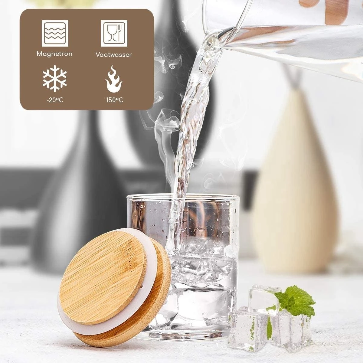 Quality Needz - Voorraadbussen - 250 ML - Glazen Potjes Met Deksel - Kruidenpotjes - 10 Delige Set - BPA-vrij - Gratis Pen & Herschrijfbare Stickers - Afbeelding 4