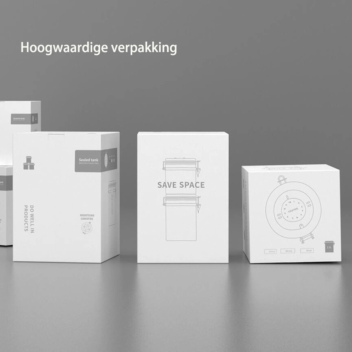 Koffiebonen Opbergbus- Koffiebonen Bewaren - Nieuw Voedsel Bewaren - Kitchen Merchandise - Vooraadbus - Bewaardozen - Kitchen Merchandise - 1.8L Vooraadpot - Voorraadpotten - Gebroken Wit Kleur - Opslagtank Voor Gedroogd Fruit- Opslag Van Koffiebonen - Afbeelding 3