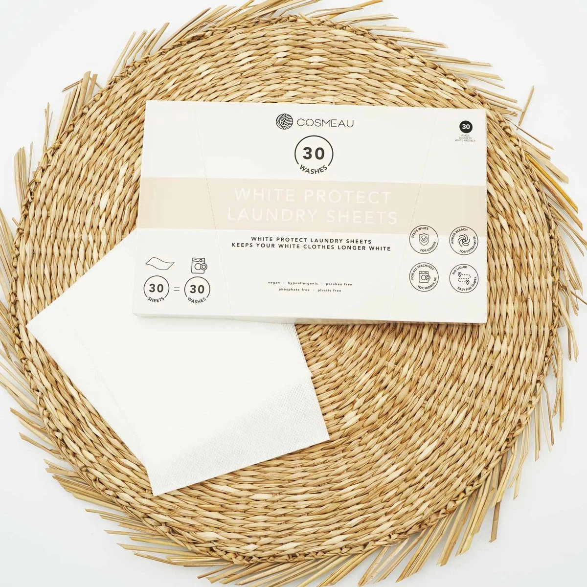 Cosmeau Witte Was White Protect Wasstrips 30 Wasbeurten Sheets Eco Laundry Strips - Afbeelding 5