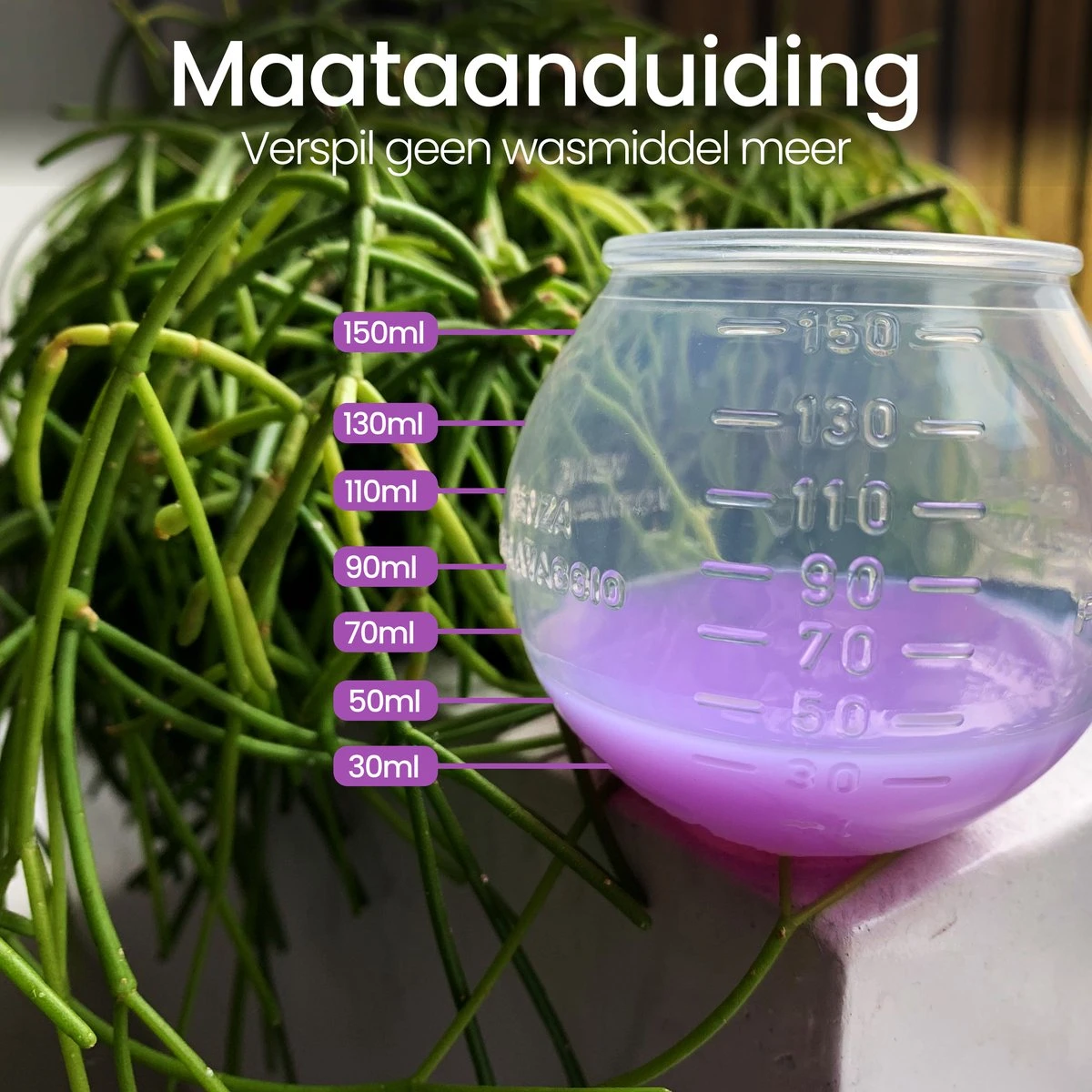 BluGo Doseerbol 2 Stuks - Wasbollen - Doseerdop - Drogerballen - Wasballen - Wasmiddel - Herbruikbaar - Maataanduiding - 150ml - Afbeelding 3