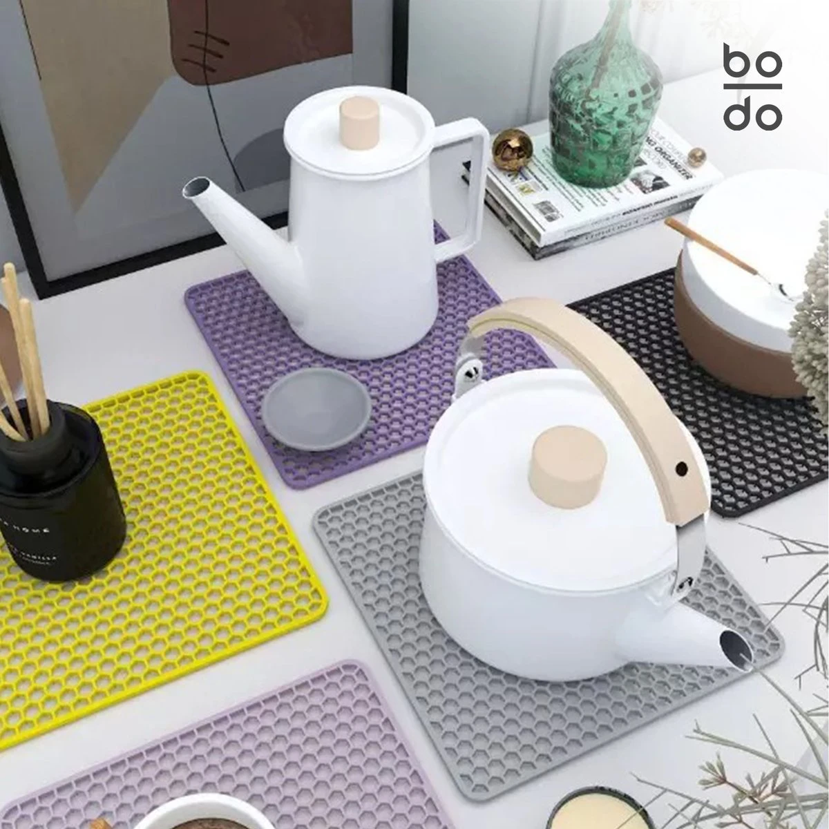 BODO Gootsteenmat Siliconen Donker Grijs - 30.5 X 30.5 Cm - Keuken Accessoires - Gootsteen Beschermer - Onderzetters Siliconen - Anti Kras - Gootsteen Accessoires - Afbeelding 3