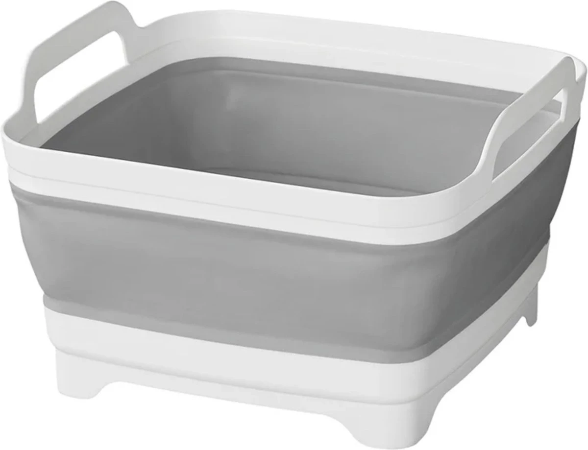 Opvouwbare Wasbak 18L - Met Stop - Afwasbak - Afwasteil - 30x30x20 Cm