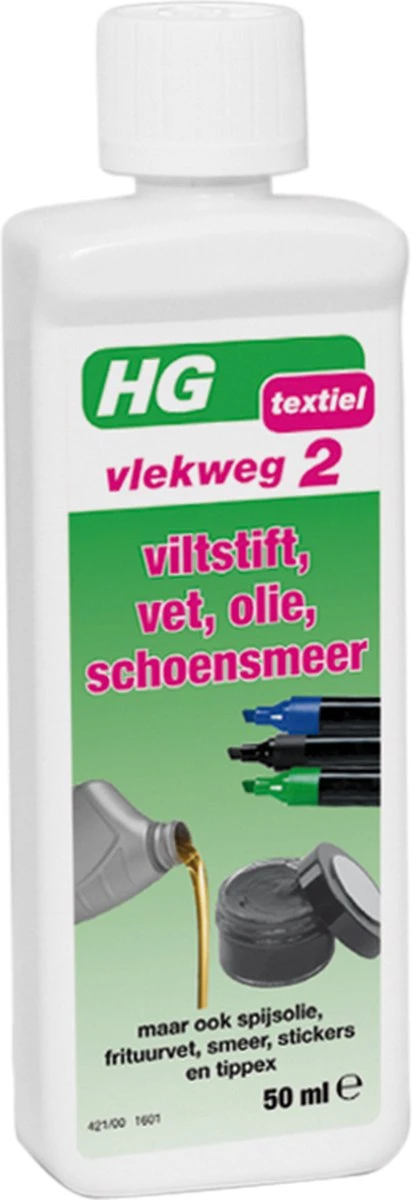 HG Vlekweg 2 - 50ml - Voor O.a. Vlekken Van Viltstift, Vet, Olie & Schoensmeer - Afbeelding 6