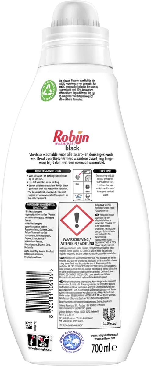 Robijn Vloeibaar Wasmiddel Black 8 X 700ml 112 Wasbeurten - Afbeelding 3