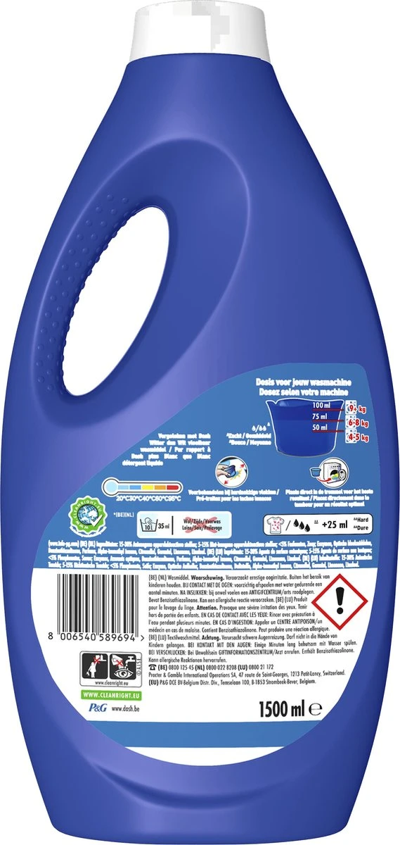 Dash Platinum Vloeibaar Wasmiddel - Extra Reinigingskracht - Voordeelverpakking 4 X 30 Wasbeurten - Afbeelding 2