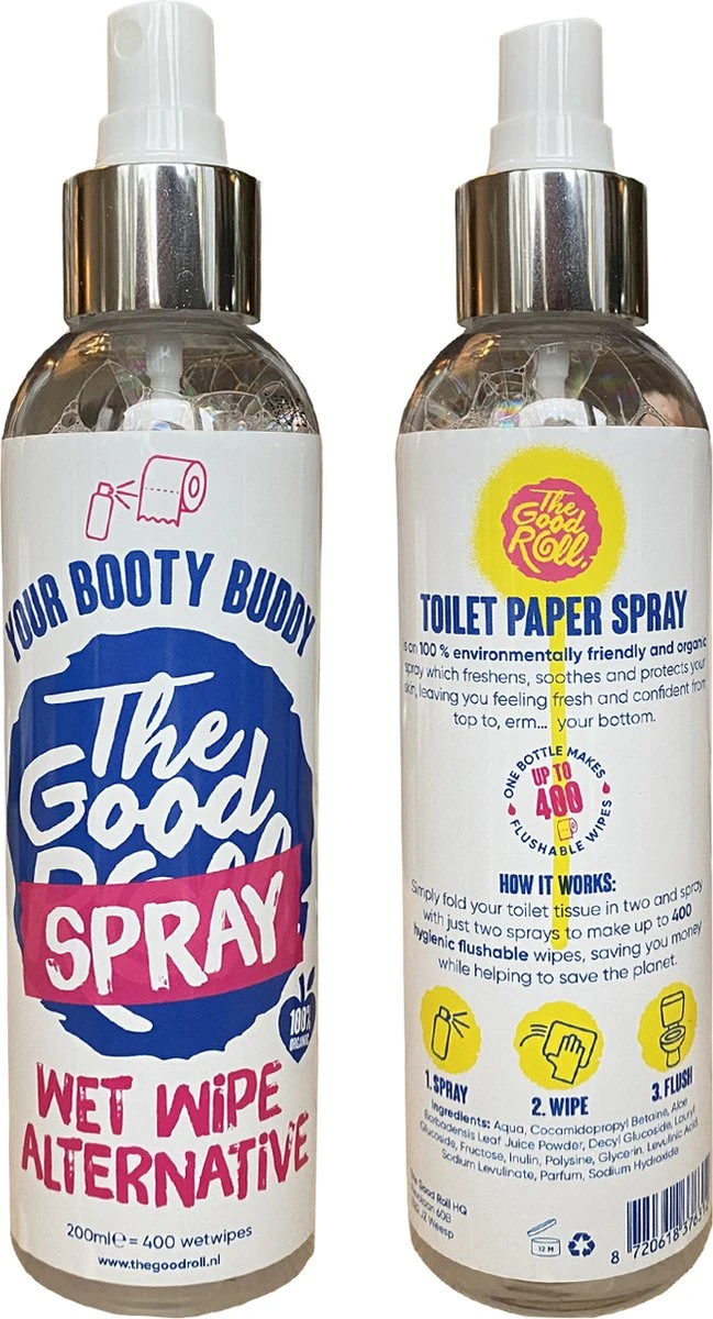 Your Booty Buddy - The Good Roll Toiletpapier Spray 200ml | SPRAY - WIPE - FLUSH - Afbeelding 2