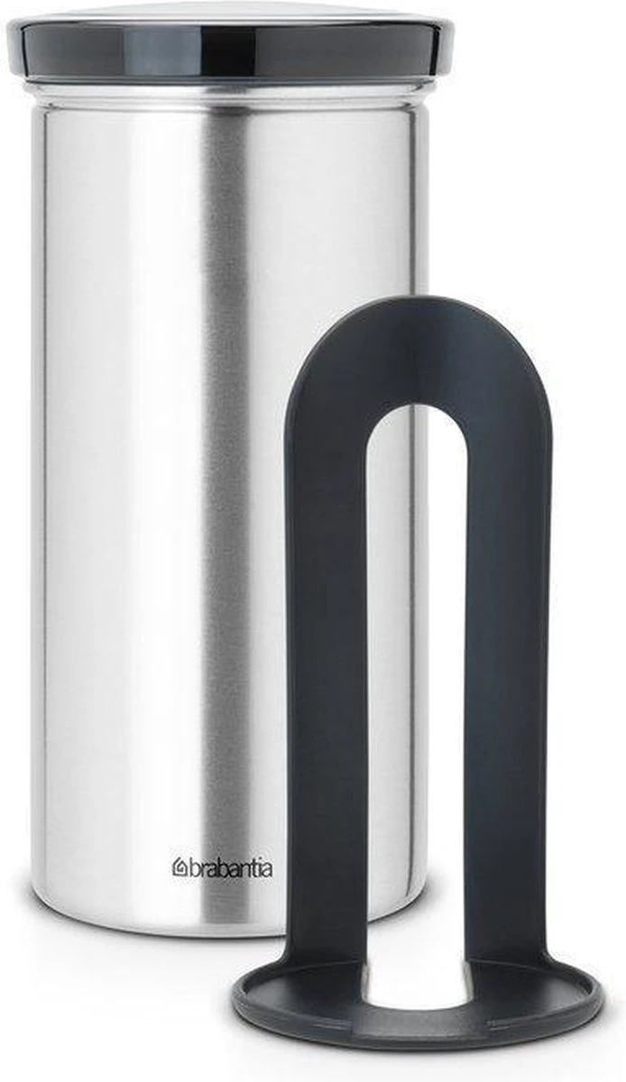 Brabantia Voorraadbus Voor 18 Koffie- En Theepads - Matt Steel Fingerprint Proof / Grijze Deksel - Afbeelding 2
