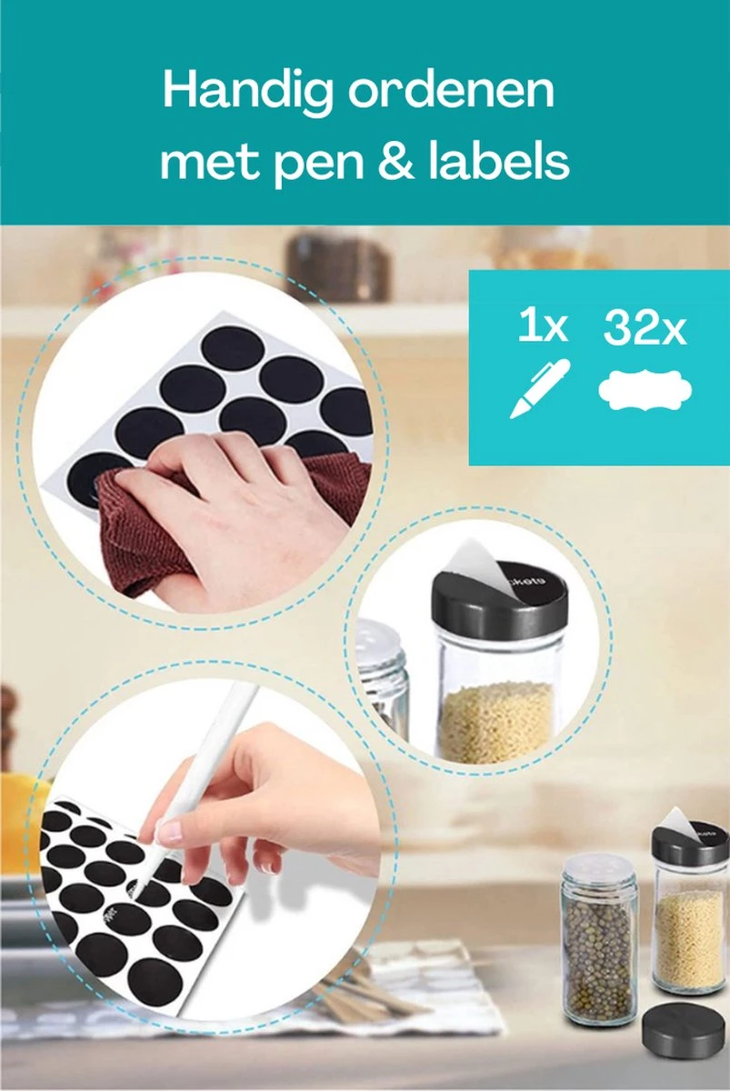 TidyHome Kruidenrek Draaibaar - Kruidenpotjes - Kruiden Carrousel - 20 Kruidenpotjes - Zwart - RVS - Draaibaar - Aanrecht Organizer - Inclusief Labels, Pen En Trechter - Keuken Organizer - Afbeelding 4