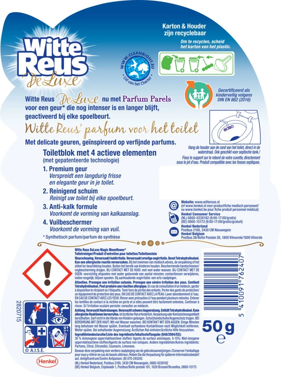 Witte Reus DeLuxe Toiletblok - Magic Moonflower - WC Blokjes Voordeelverpakking - 10 Stuks - Afbeelding 12